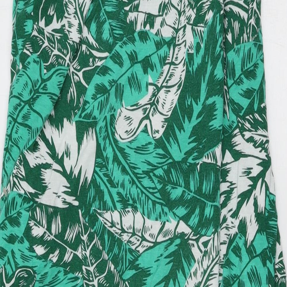 Boohoo Womens Green Floral Jersey Maxi Skirt Size 18
