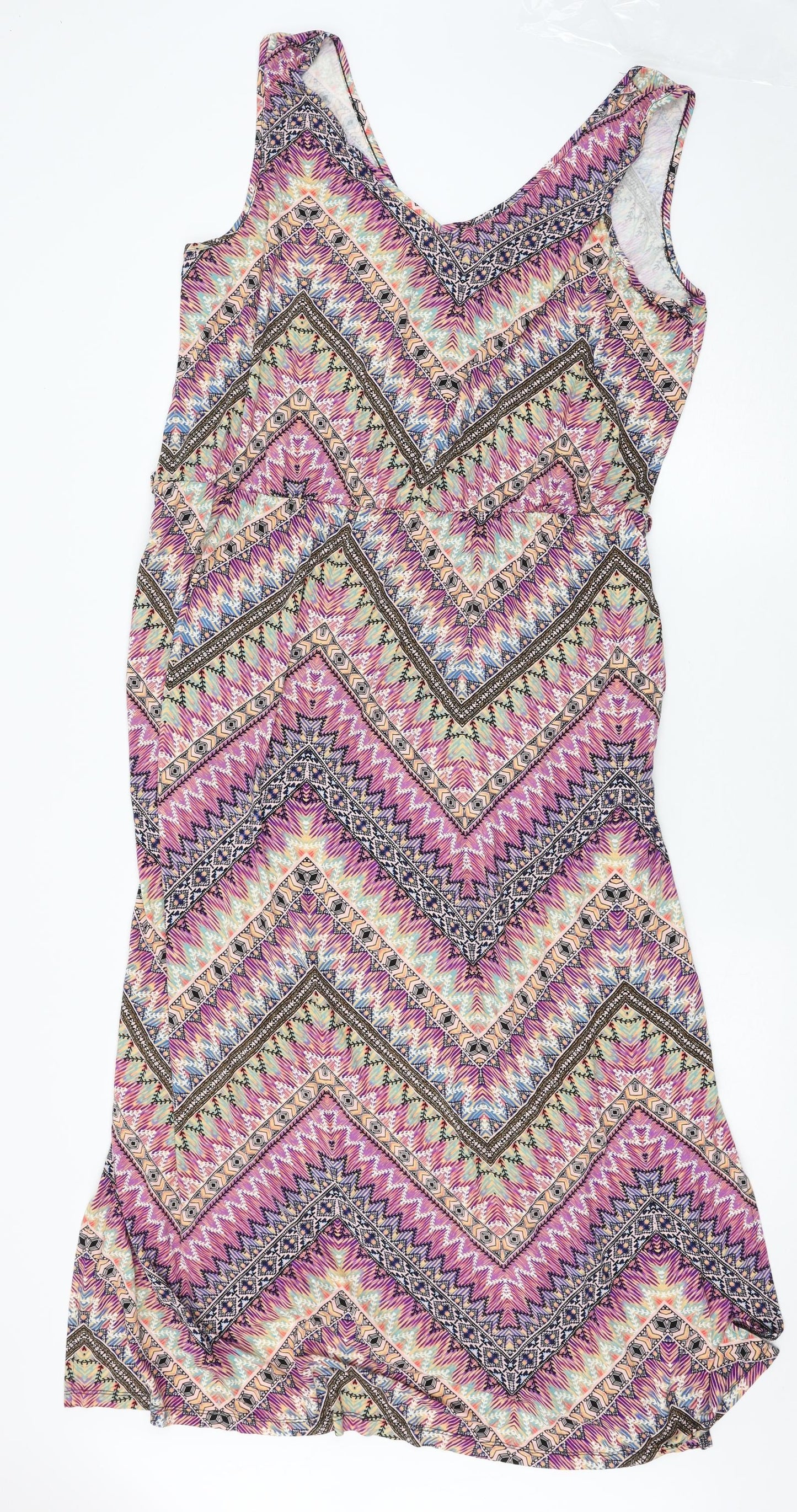 George Womens Multicoloured Geometric Jersey A-Line  Size XL