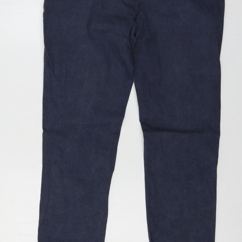 Preworn Womens Blue Geometric  Chino Trousers Size 32 in L29 in