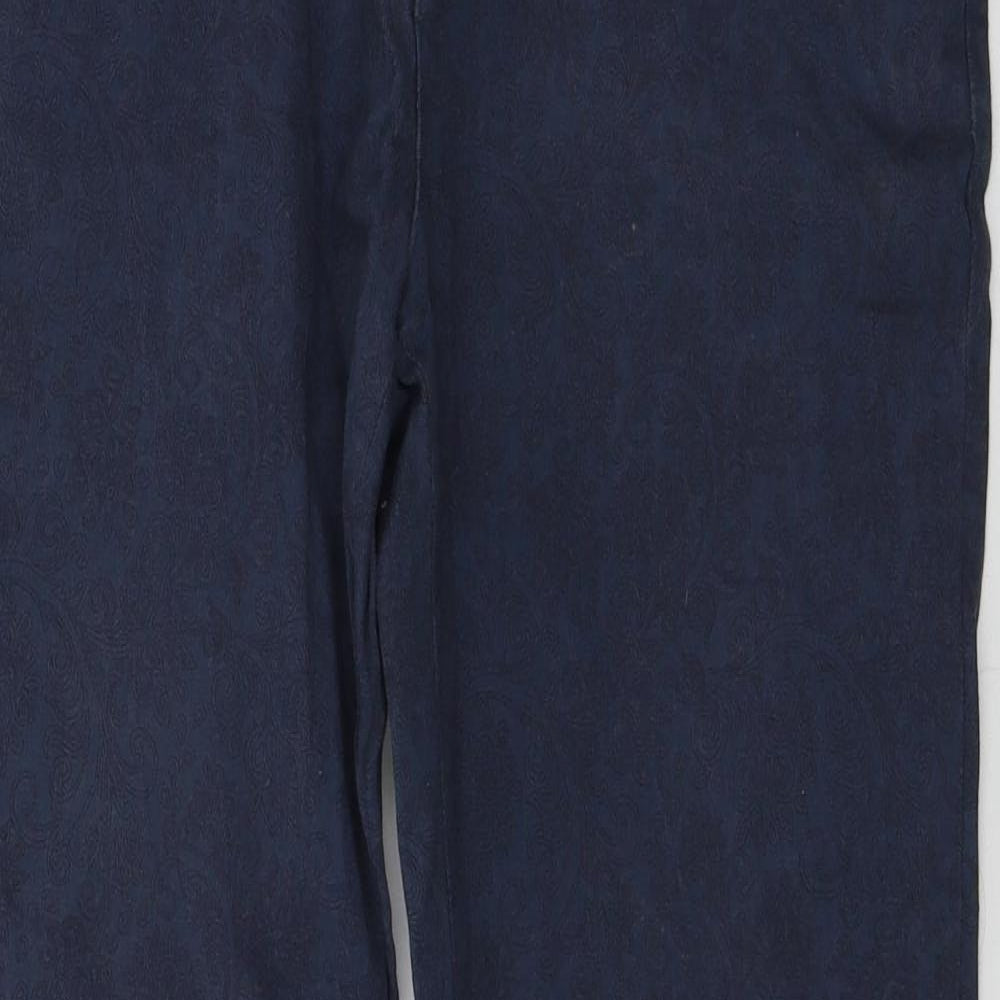 Preworn Womens Blue Geometric  Chino Trousers Size 32 in L29 in