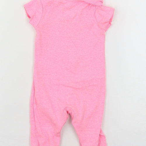 Preworn Girls Pink Geometric Jersey Babygrow One-Piece Size 0-3 Months  - Best Sister