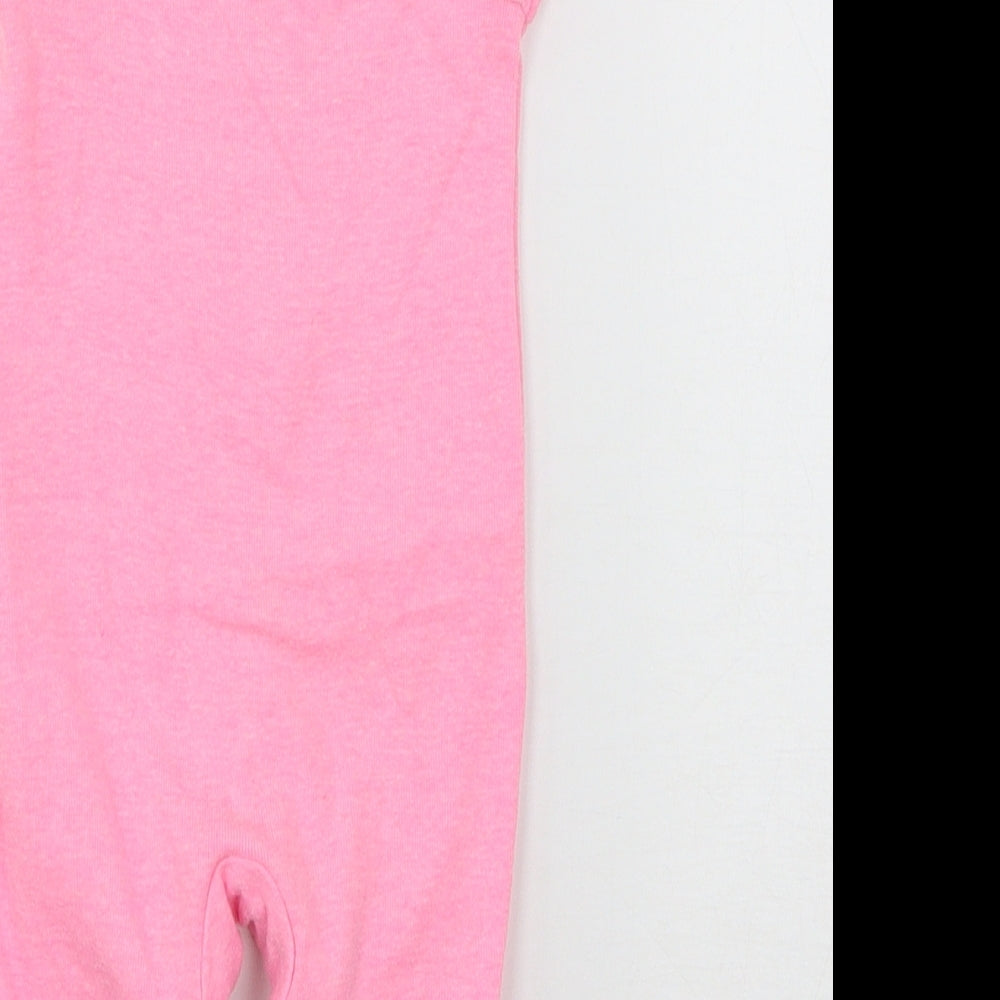 Preworn Girls Pink Geometric Jersey Babygrow One-Piece Size 0-3 Months  - Best Sister