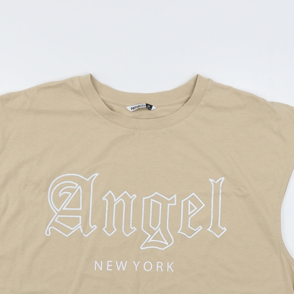 PEP & CO Womens Brown  Jersey Basic T-Shirt Size 18  - Angel