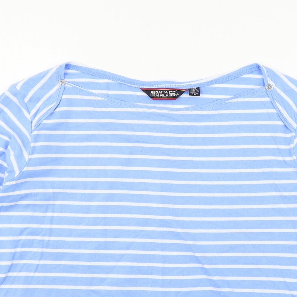 Regatta Womens Blue Striped Jersey Basic T-Shirt Size 16