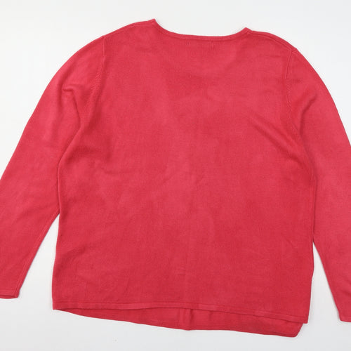 Bonmarché Womens Pink  Knit Pullover Jumper Size L