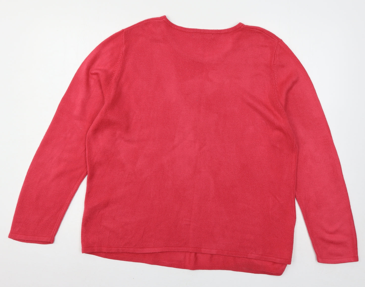Bonmarché Womens Pink  Knit Pullover Jumper Size L