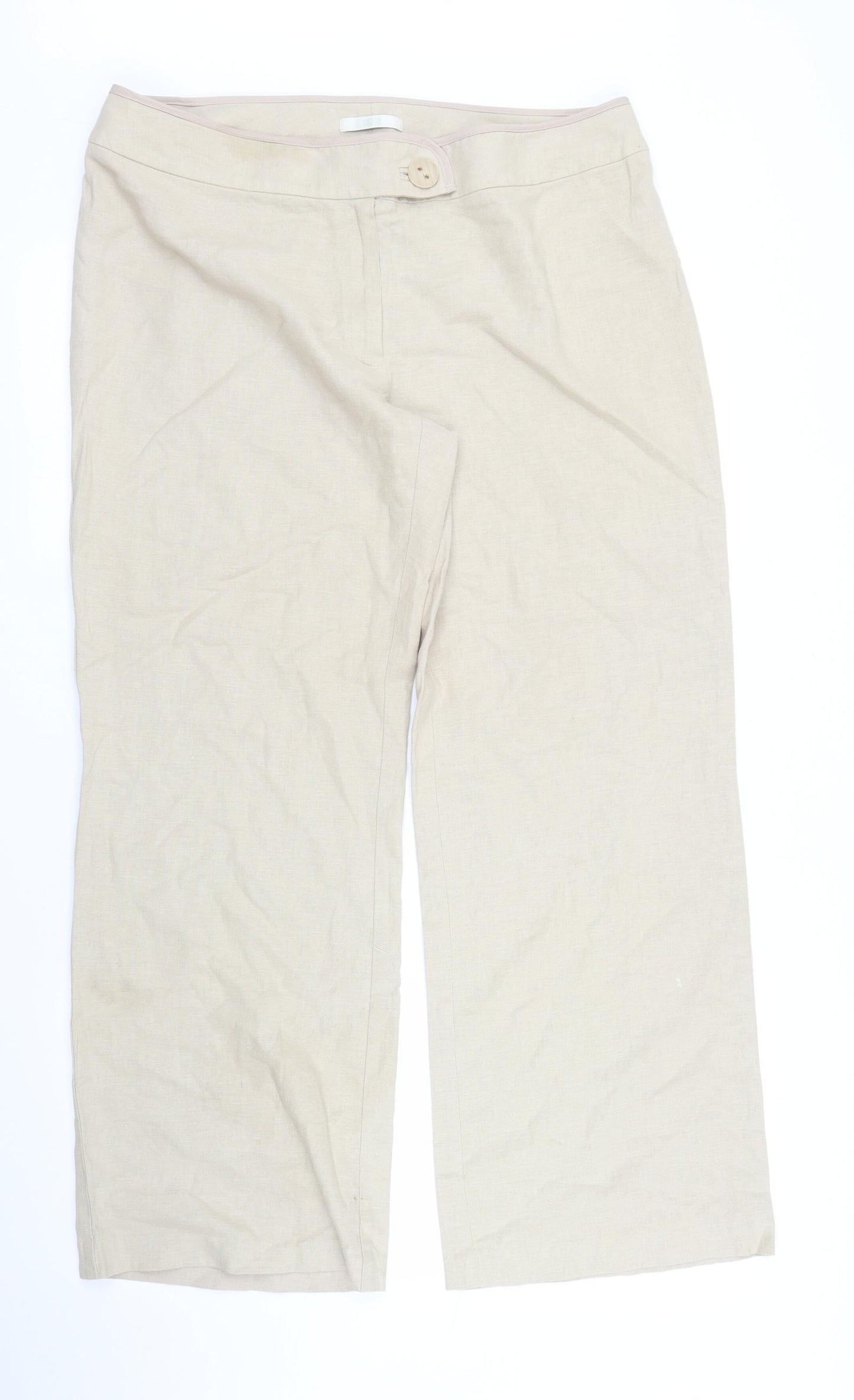 M&S Womens Beige   Trousers  Size 16 L29 in