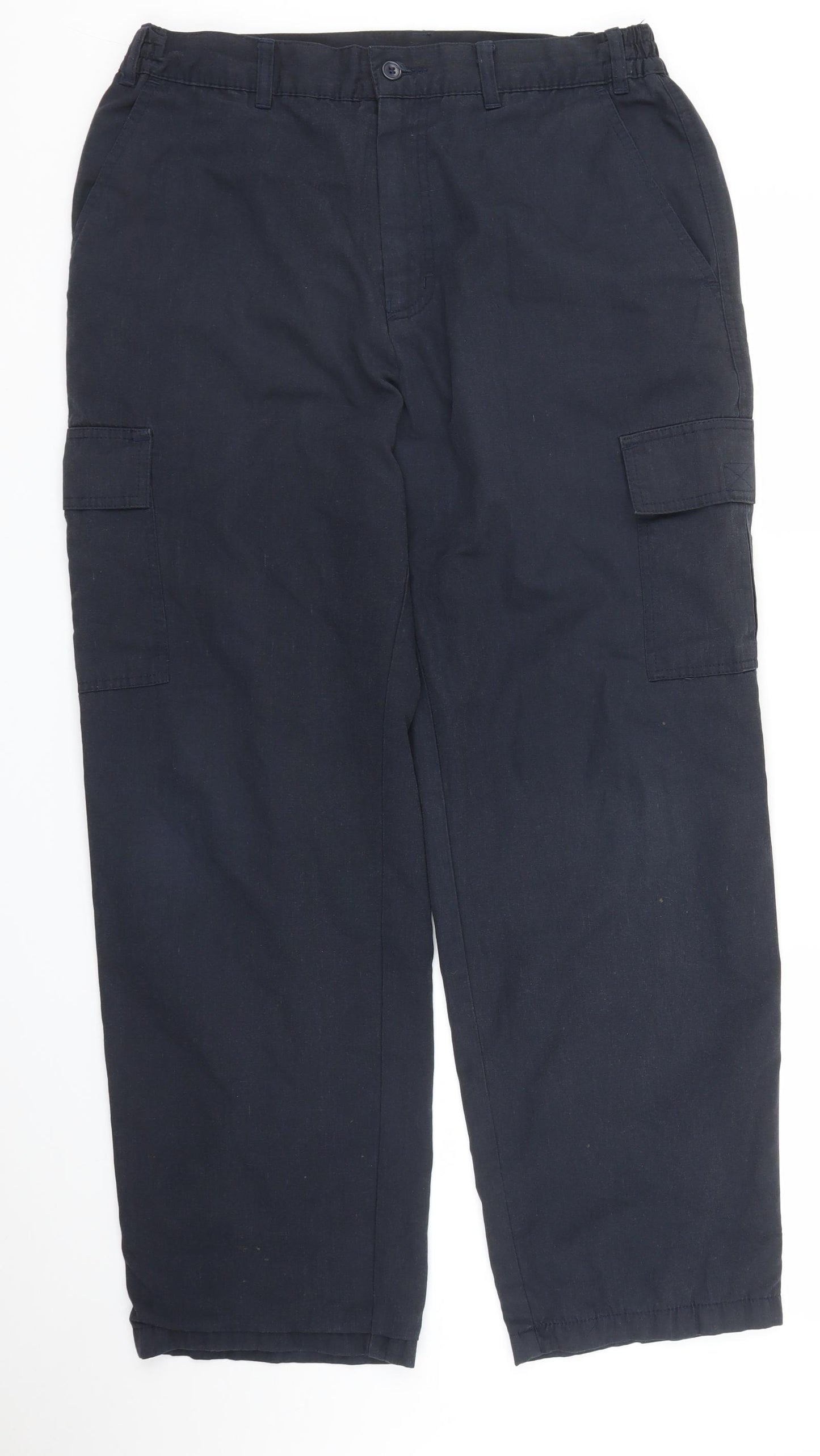Cotton Traders Mens Blue   Cargo Trousers Size M L28 in