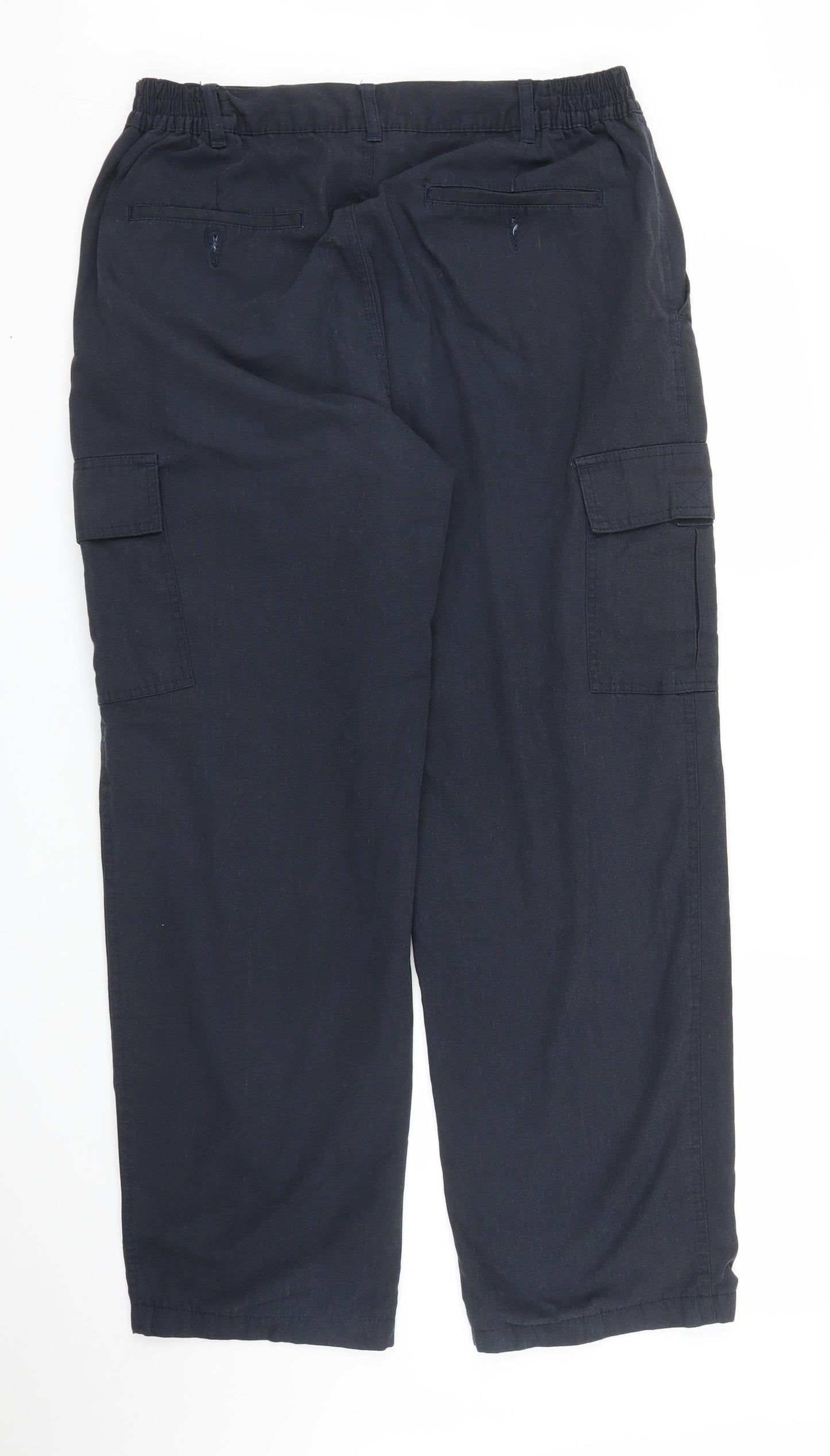 Cotton Traders Mens Blue   Cargo Trousers Size M L28 in