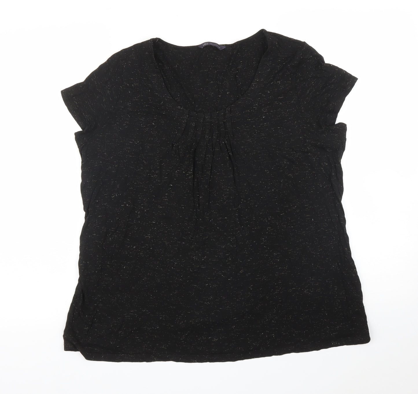 M&S Womens Black   Basic Blouse Size 18
