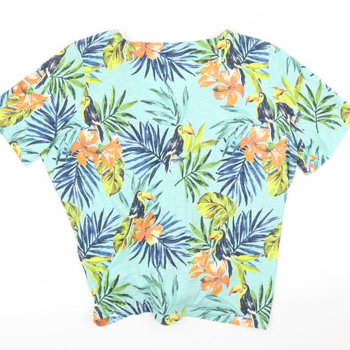 Julipa Womens Blue Floral  Basic Blouse Size 14