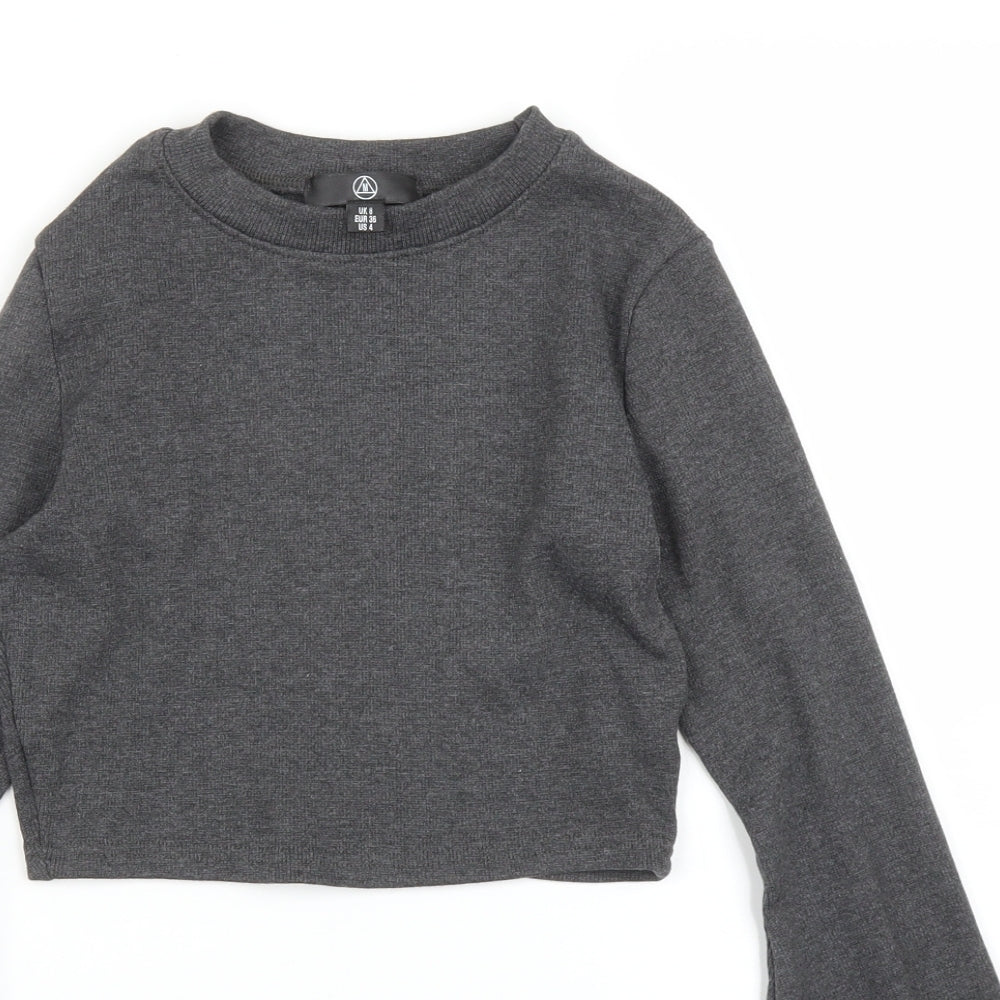 Missguided Womens Grey   Pullover Jumper Size 8  - Cropped