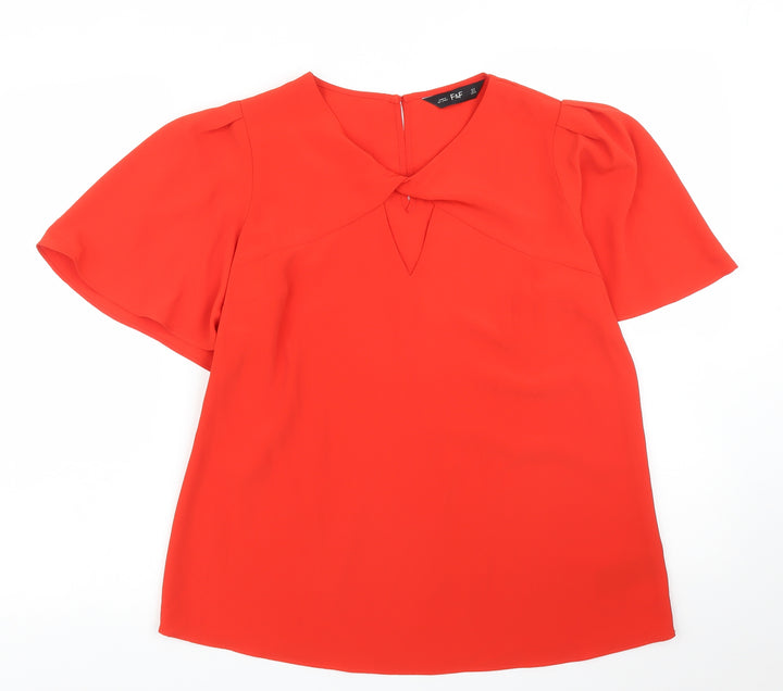 F&F Womens Red Basic Blouse Size 8