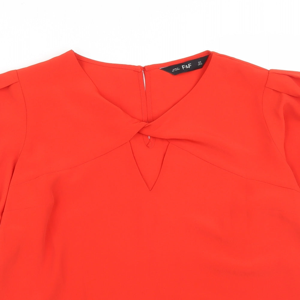 F&F Womens Red   Basic Blouse Size 8