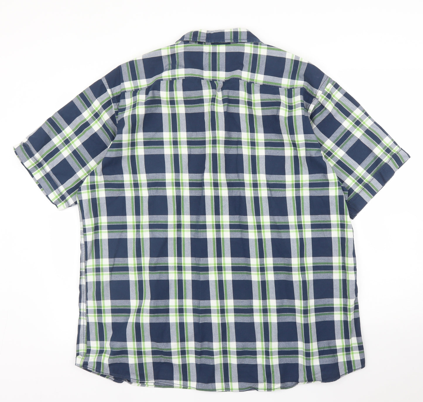 TU Mens Green Plaid   Button-Up Size XL