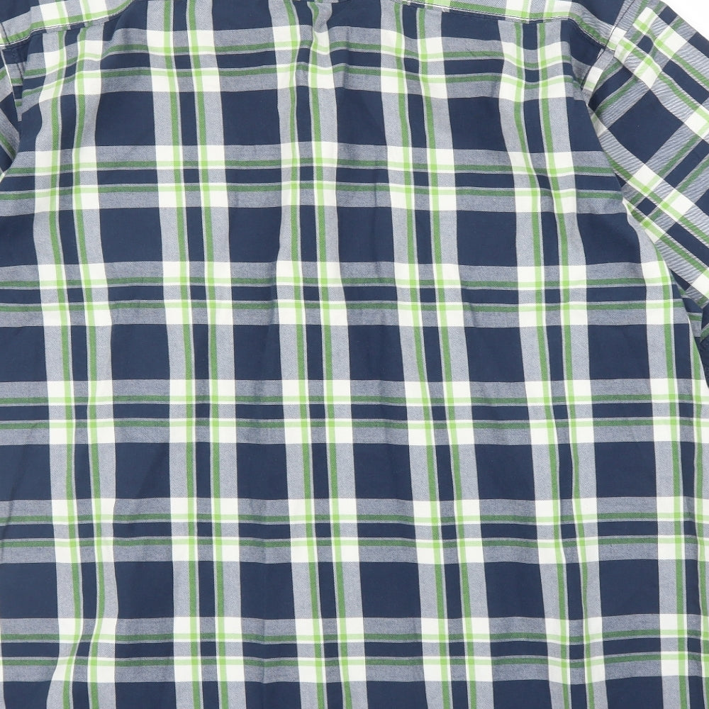 TU Mens Green Plaid   Button-Up Size XL