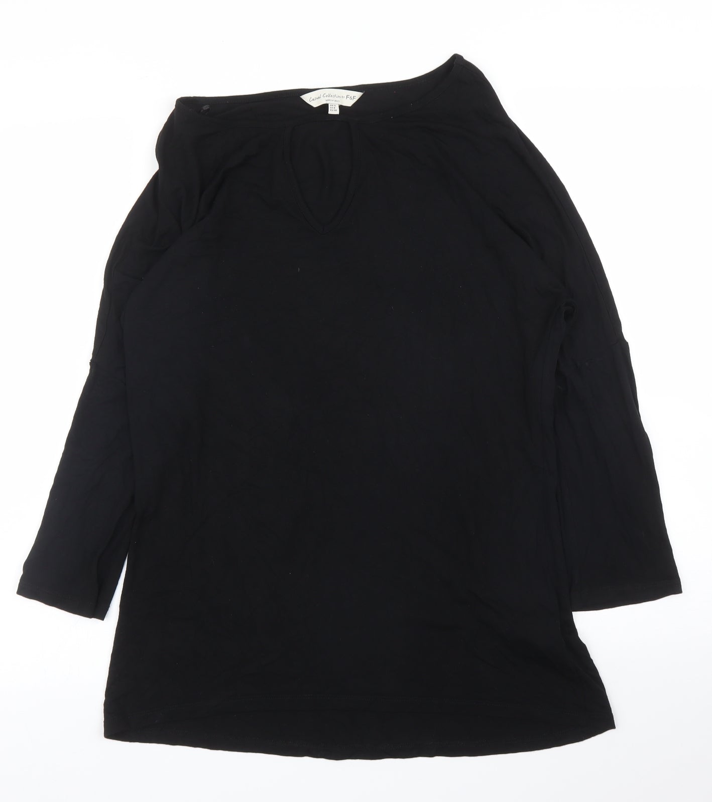 F&F Womens Black   Tunic T-Shirt Size 12