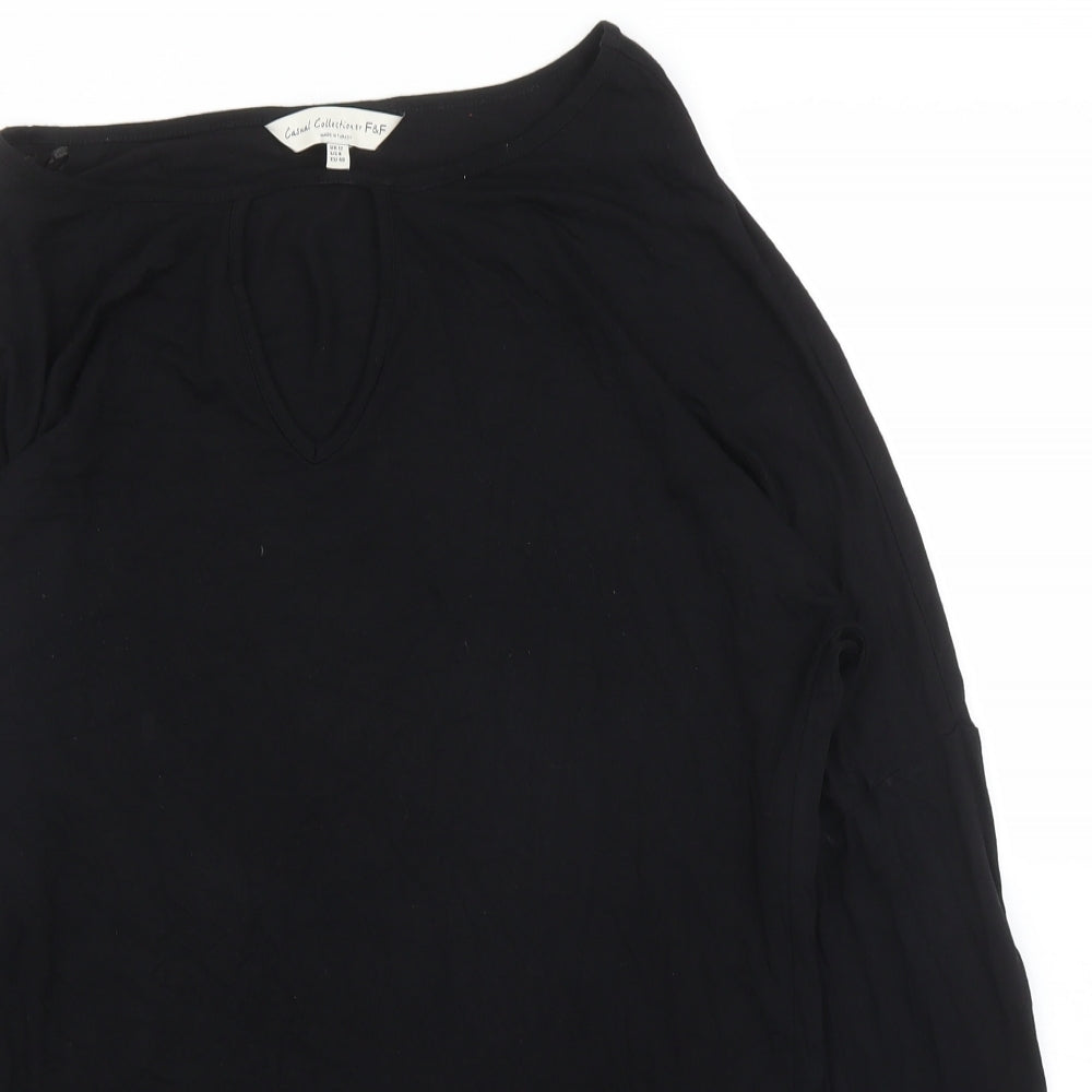 F&F Womens Black   Tunic T-Shirt Size 12