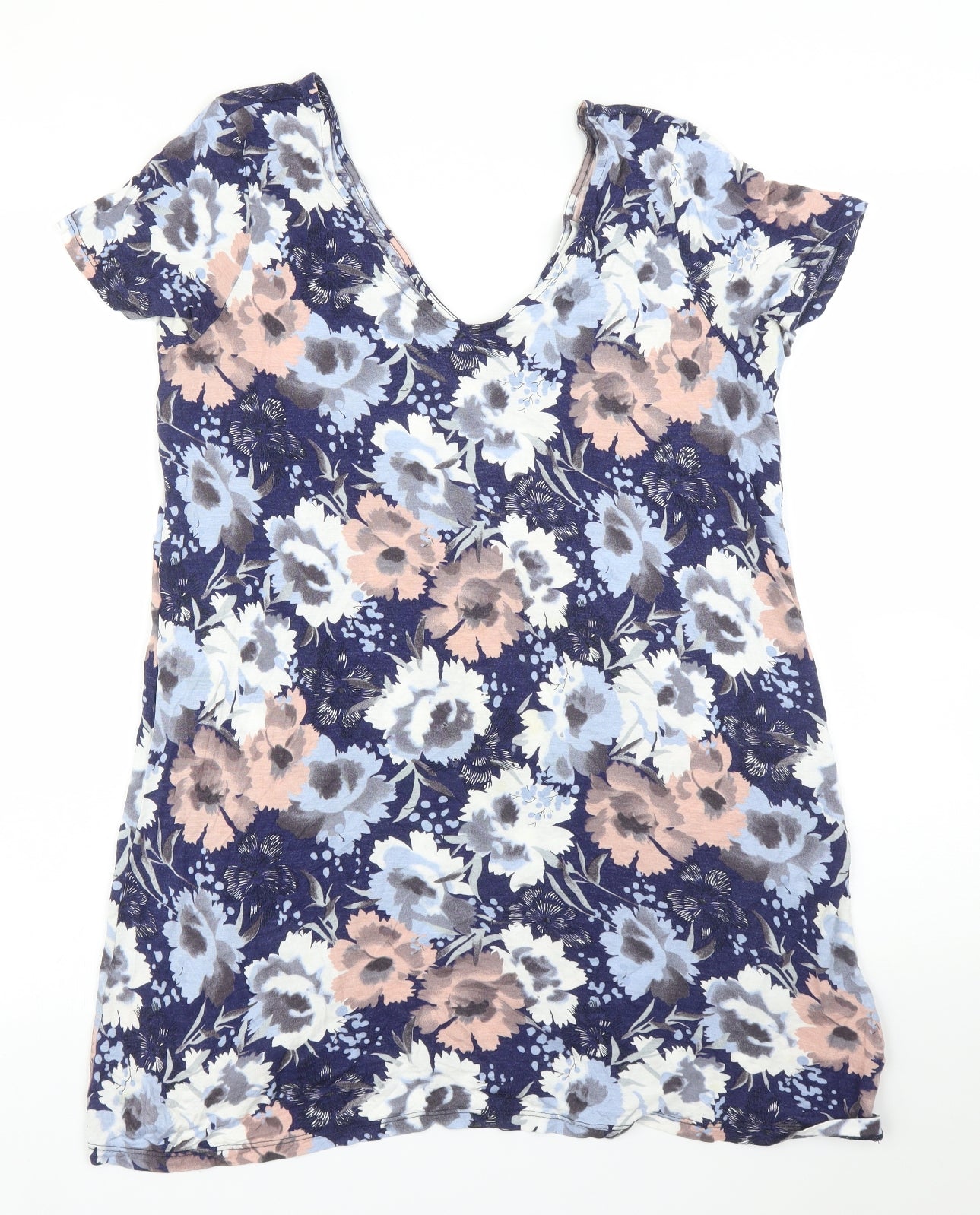NEXT Womens Blue Floral  Tunic T-Shirt Size 12