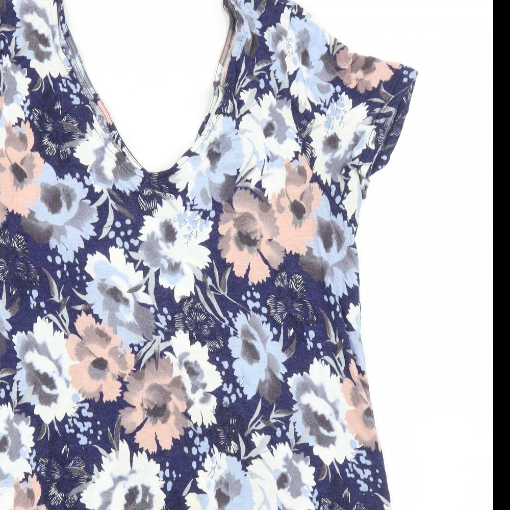 NEXT Womens Blue Floral  Tunic T-Shirt Size 12