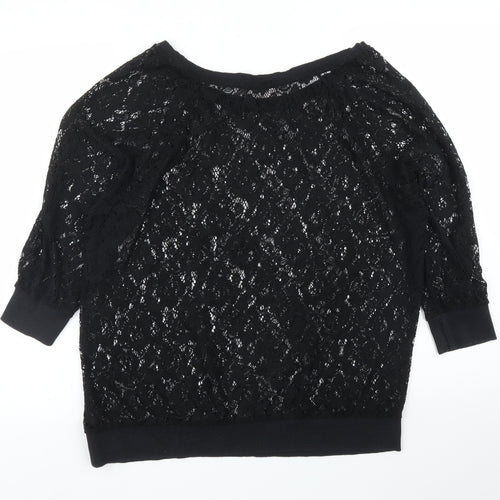 NEXT Womens Black Floral  Pullover Jumper Size 12