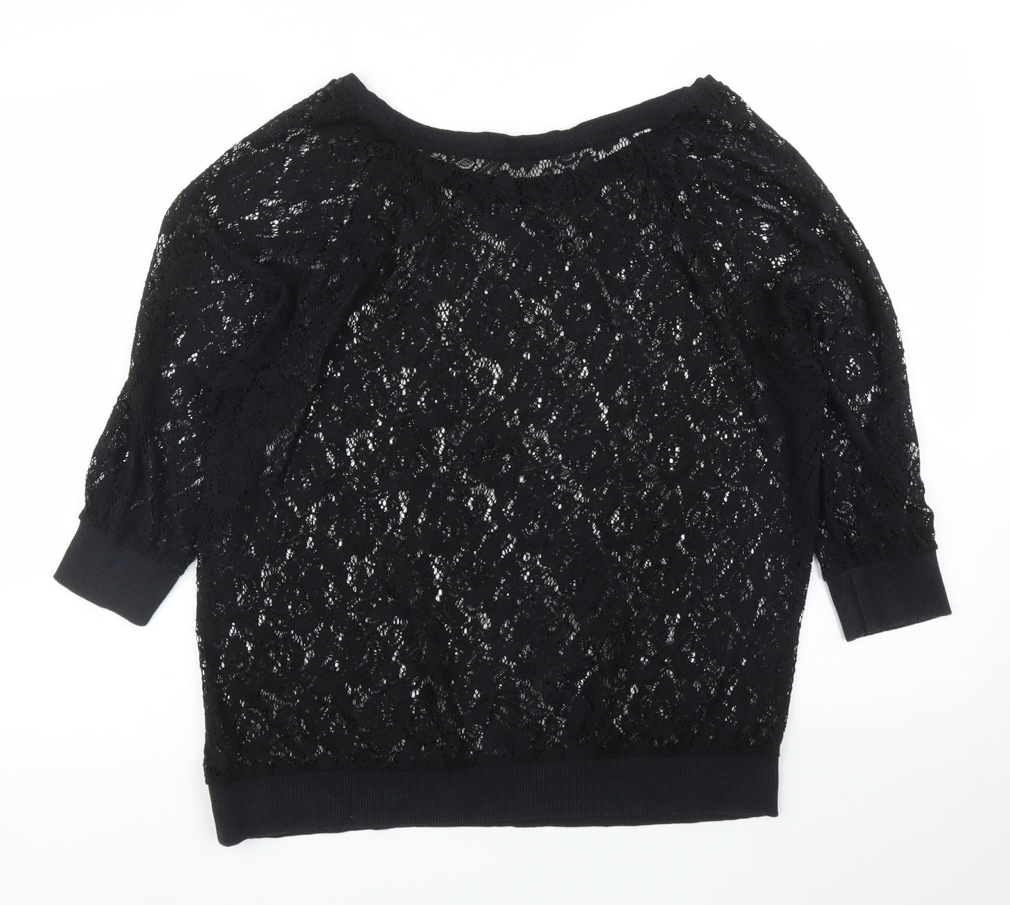 NEXT Womens Black Floral  Pullover Jumper Size 12