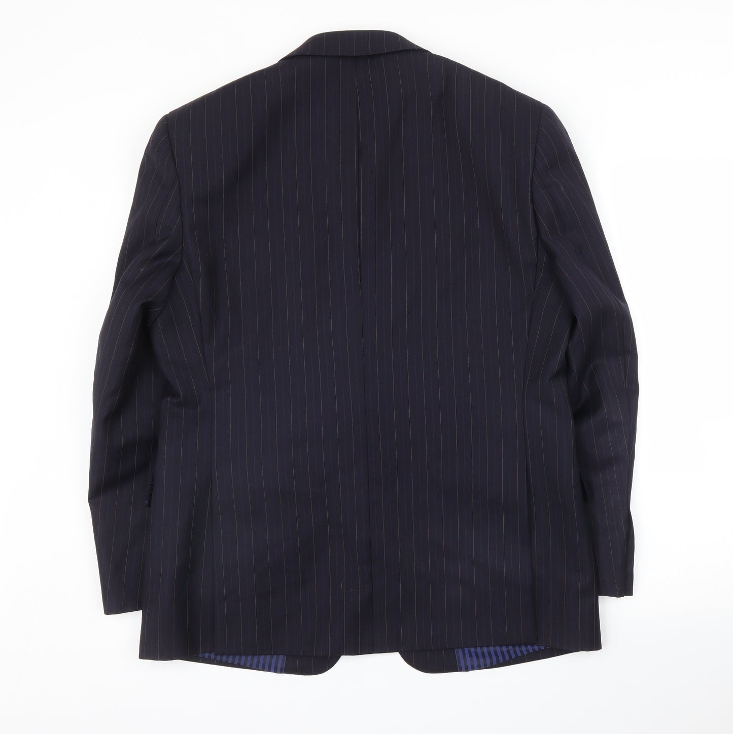 M&S Mens Blue Striped  Jacket Suit Jacket Size 42