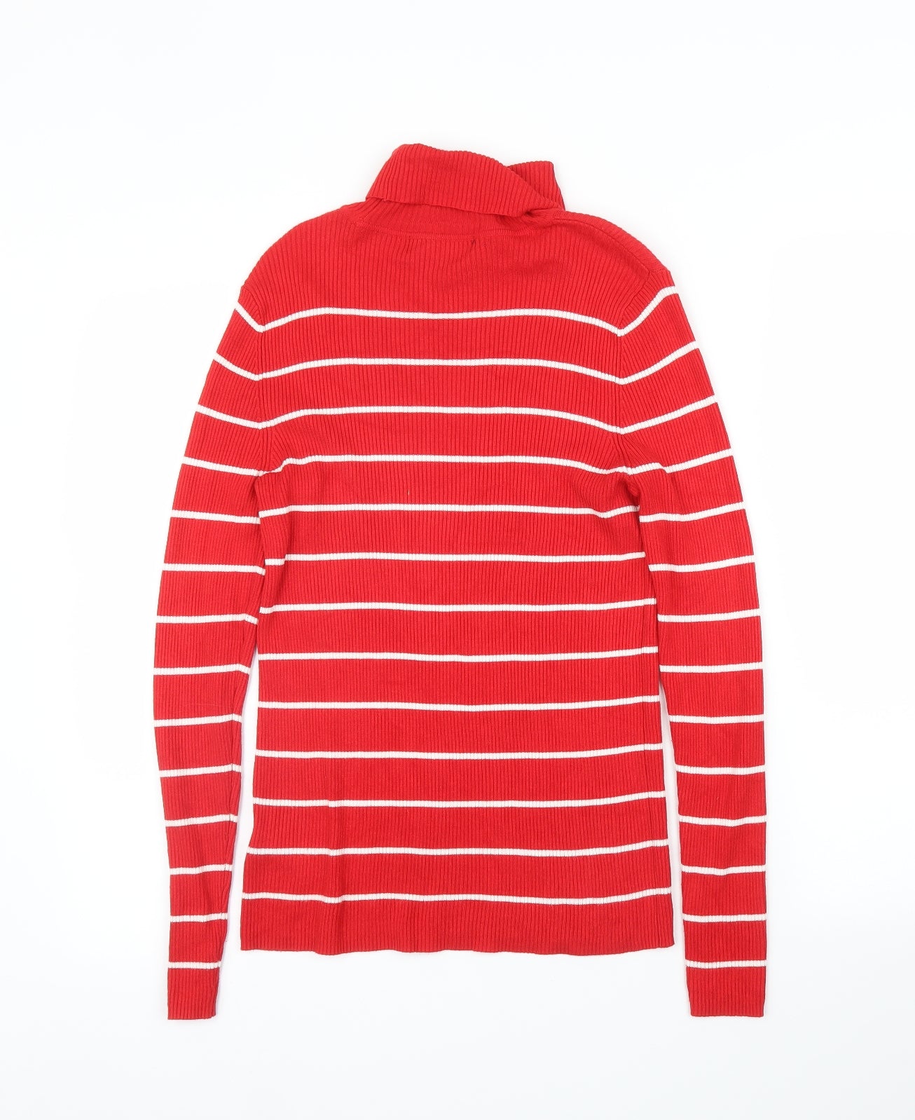 M&S Womens Red Striped  Pullover Jumper Size 10