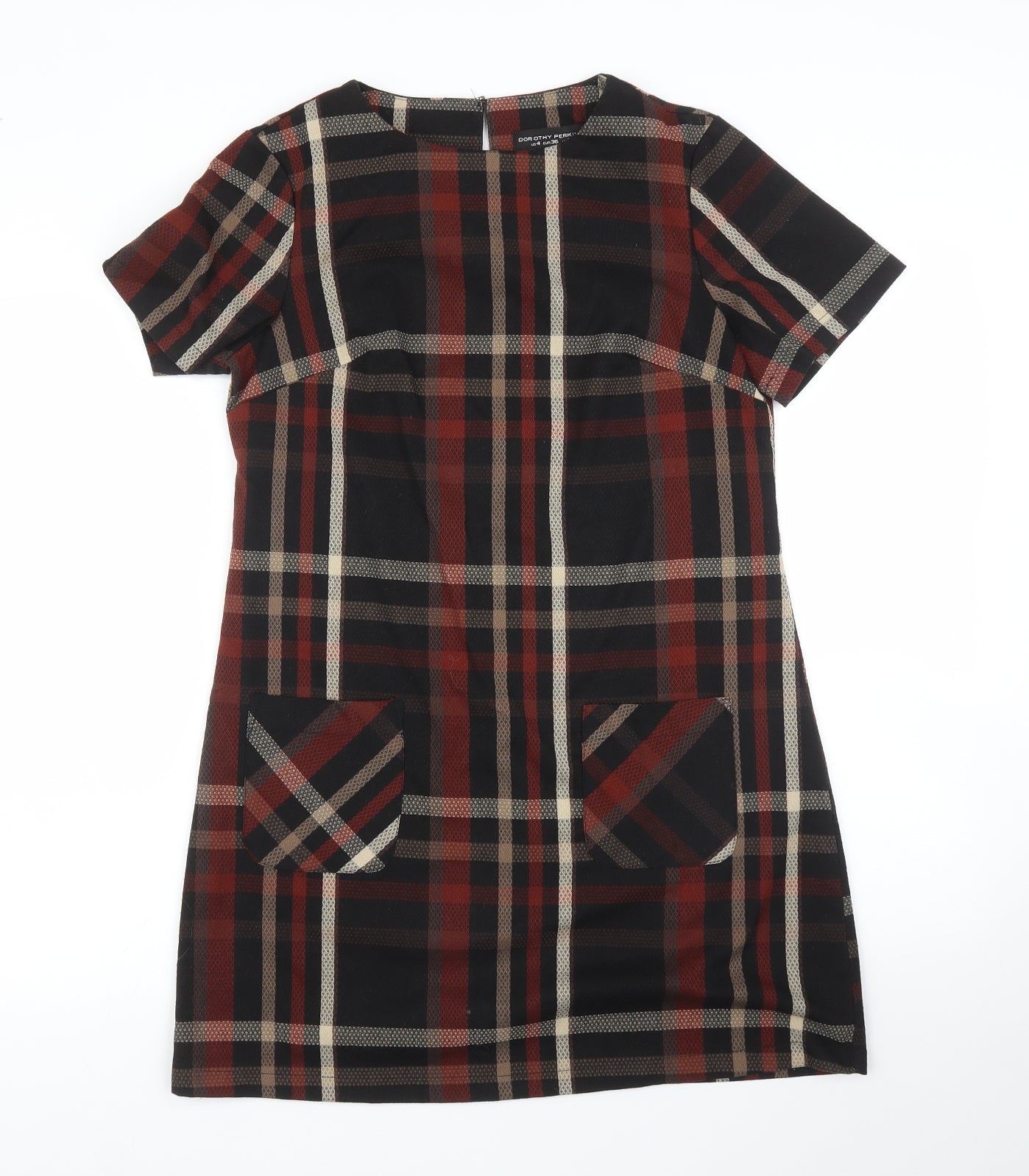 Dorothy Perkins Womens Brown Plaid  Shift  Size 8