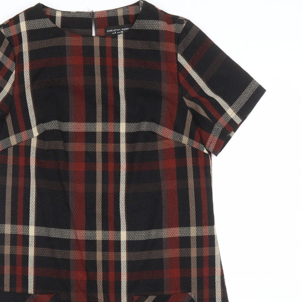Dorothy Perkins Womens Brown Plaid  Shift  Size 8