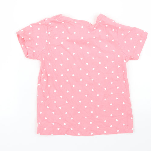 Primark Girls Pink Polka Dot  Basic T-Shirt Size 3 Years