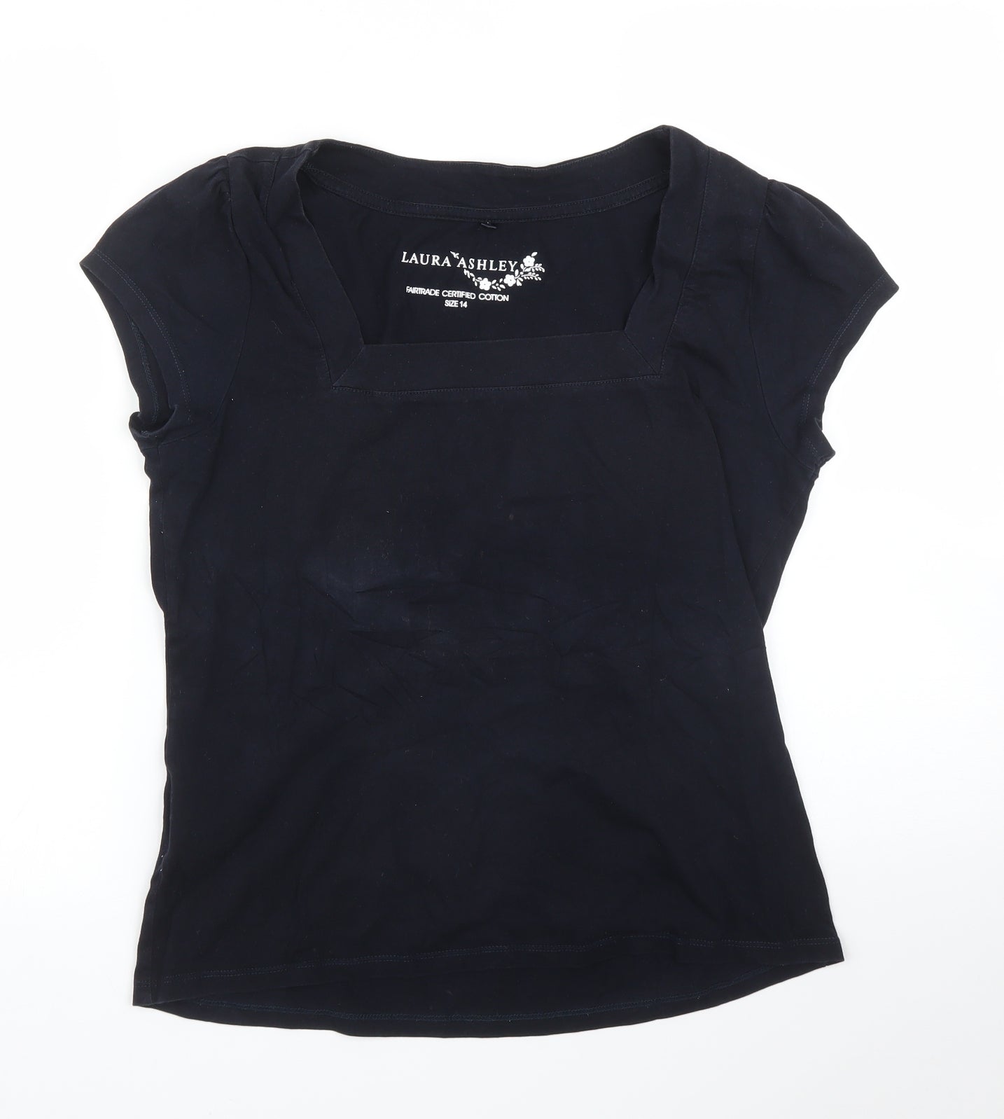 Laura Ashley Womens Blue   Basic T-Shirt Size 14