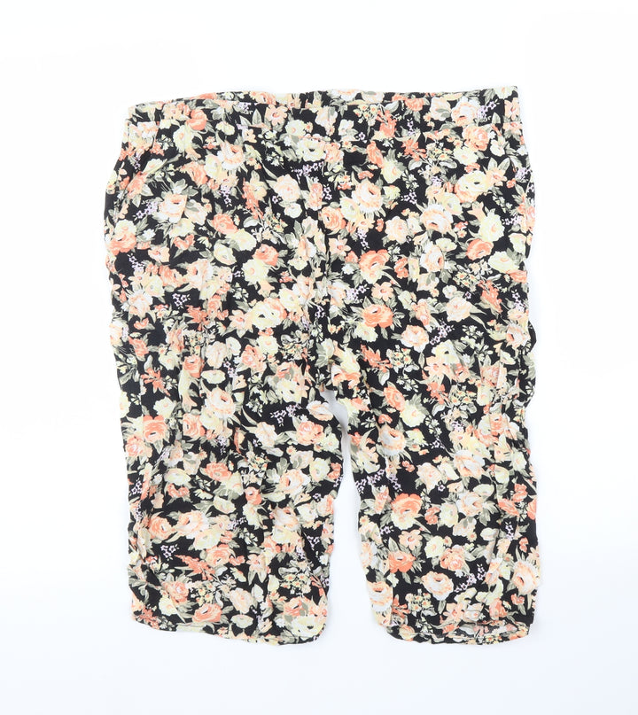 Klass Womens Pink Floral  Capri Trousers Size 14