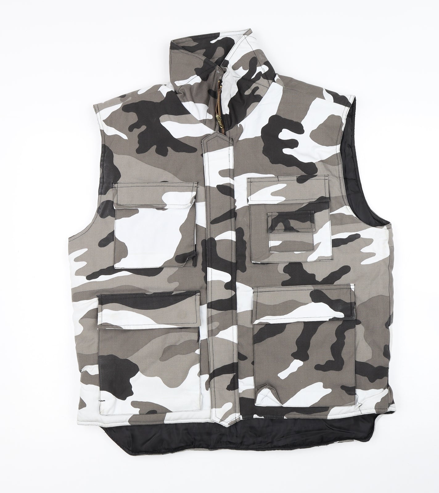 camo vest Mens Grey Camouflage  Gilet Coat Size M