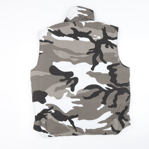 camo vest Mens Grey Camouflage  Gilet Coat Size M