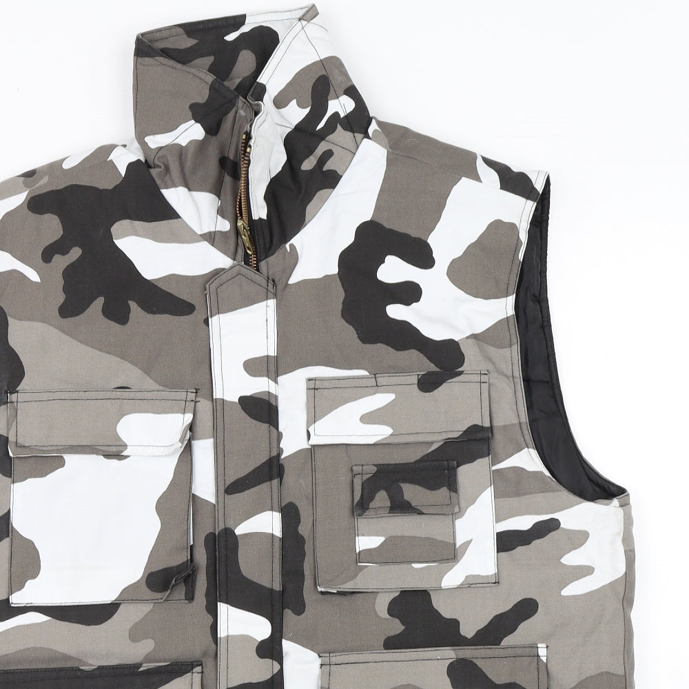 camo vest Mens Grey Camouflage  Gilet Coat Size M