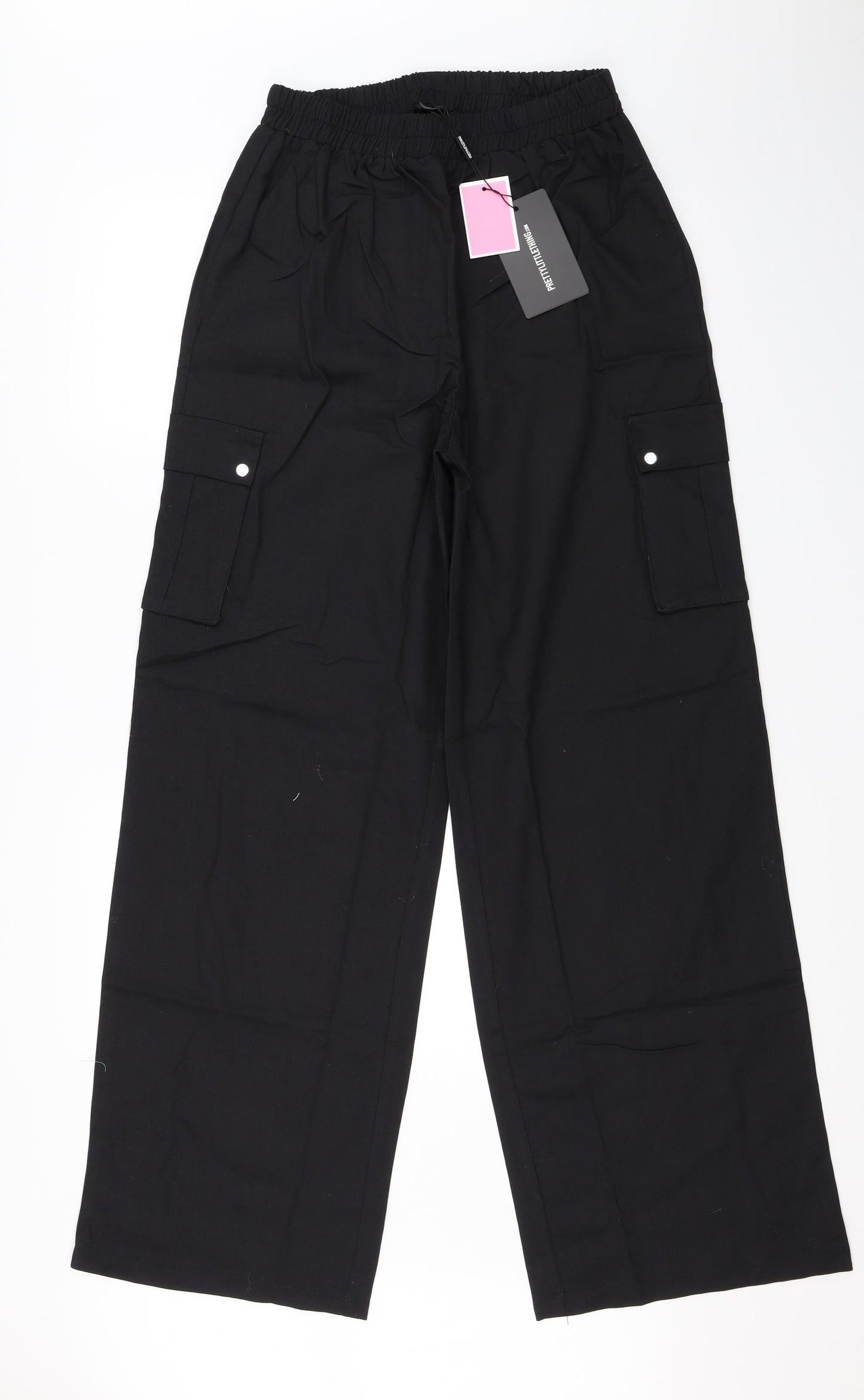 PRETTYLITTLETHING Womens Black   Trousers  Size 12 L32 in