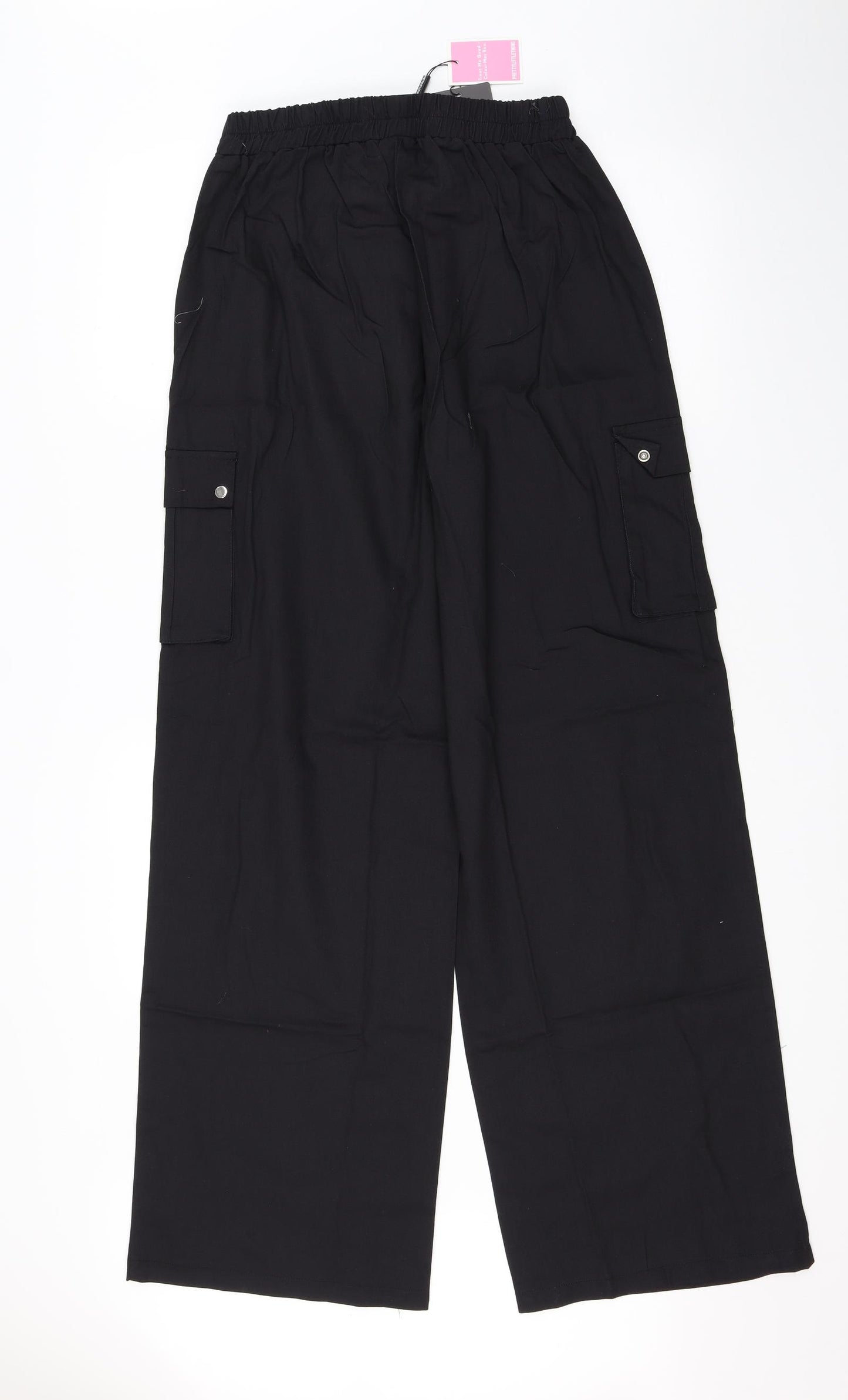 PRETTYLITTLETHING Womens Black   Trousers  Size 12 L32 in
