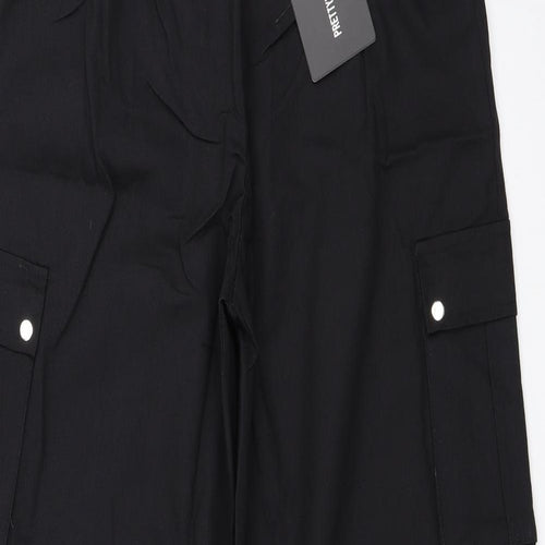 PRETTYLITTLETHING Womens Black   Trousers  Size 12 L32 in