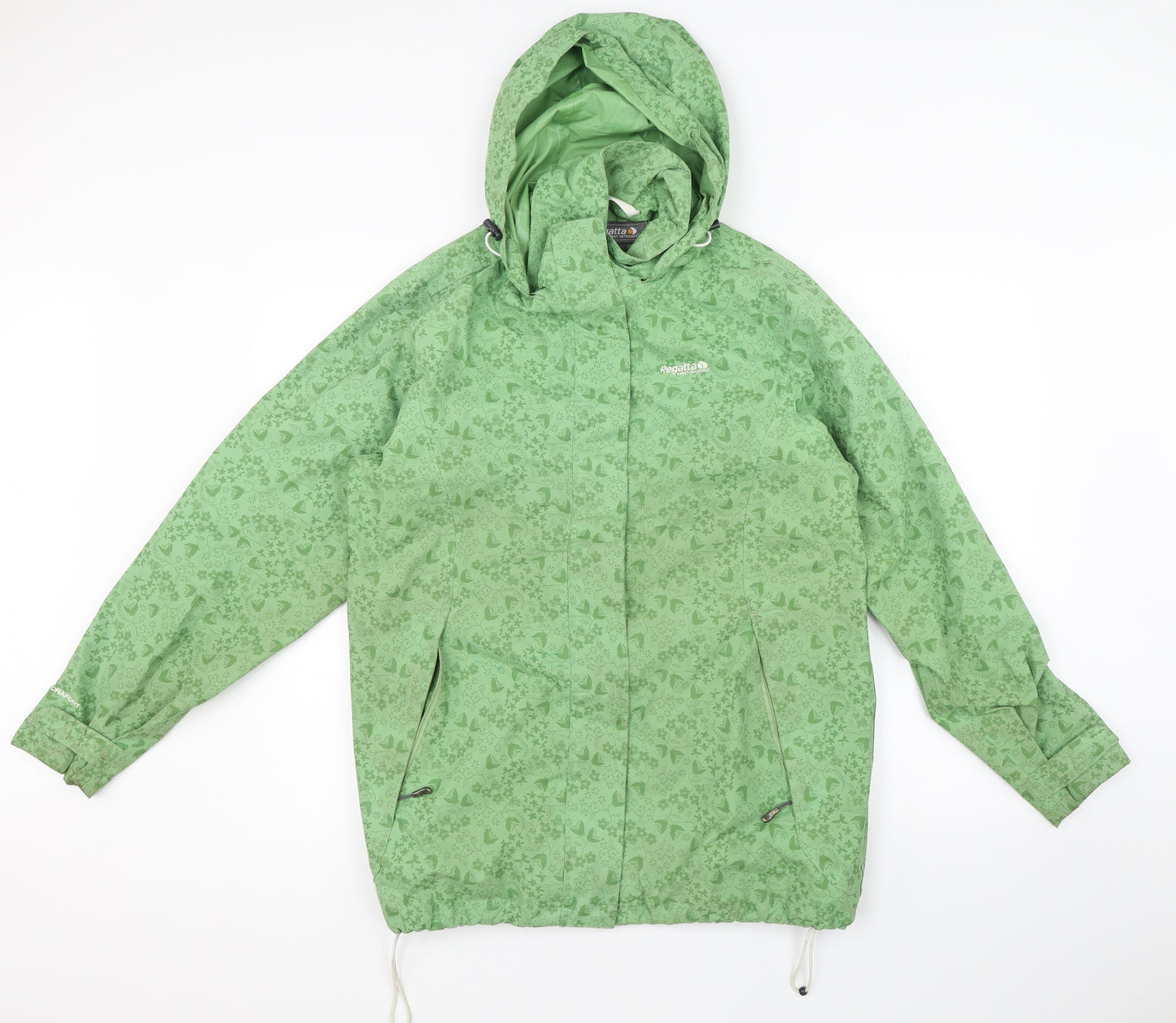 Regatta Womens Green Floral  Windbreaker Coat Size 16