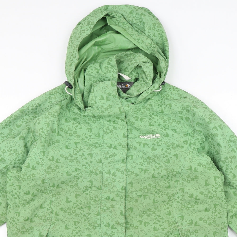 Regatta Womens Green Floral  Windbreaker Coat Size 16