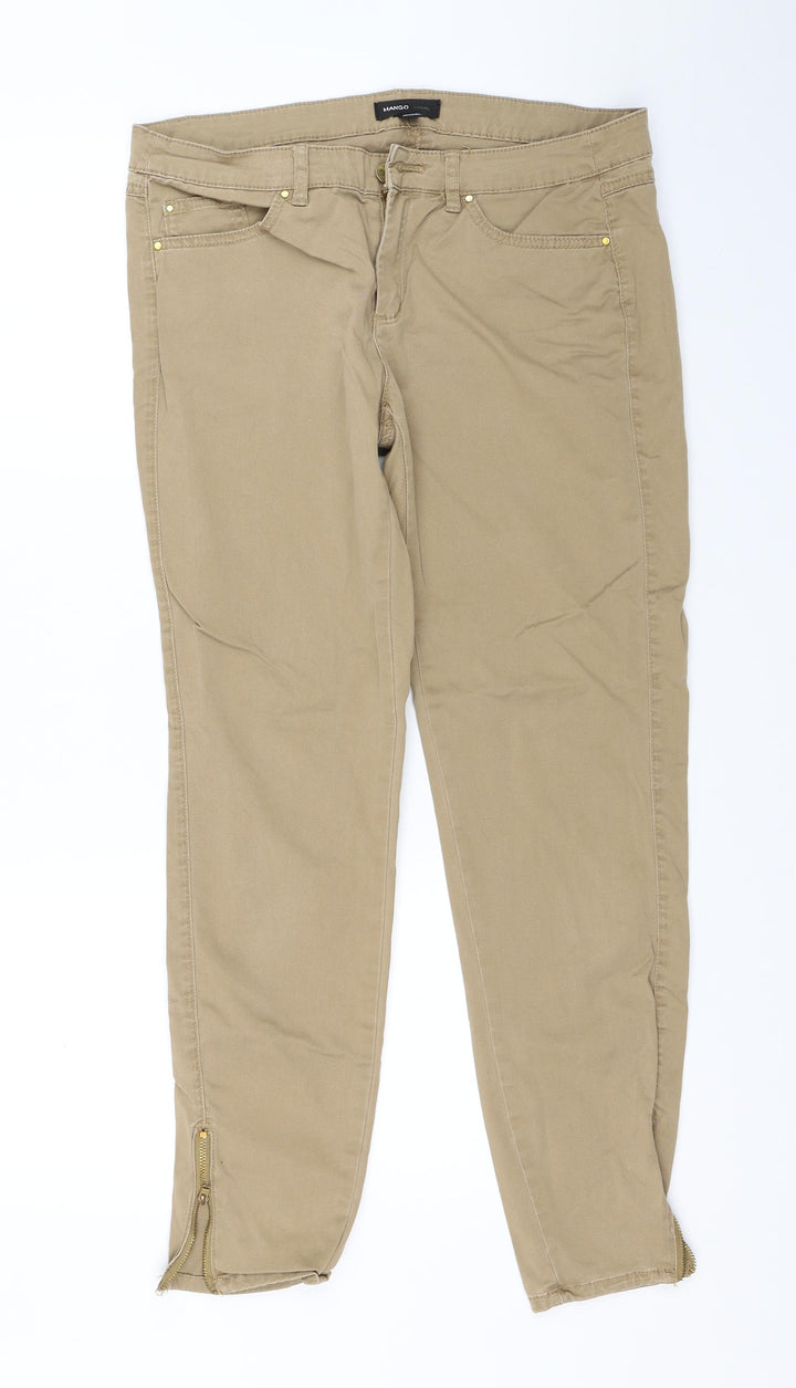 Mango Womens Brown Trousers Size 10 L28 in