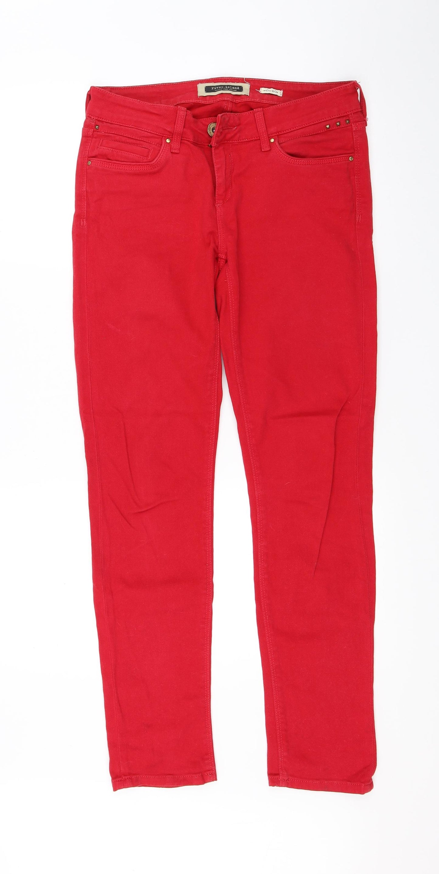River Island Womens Red   Straight Jeans Size 10 L29 in