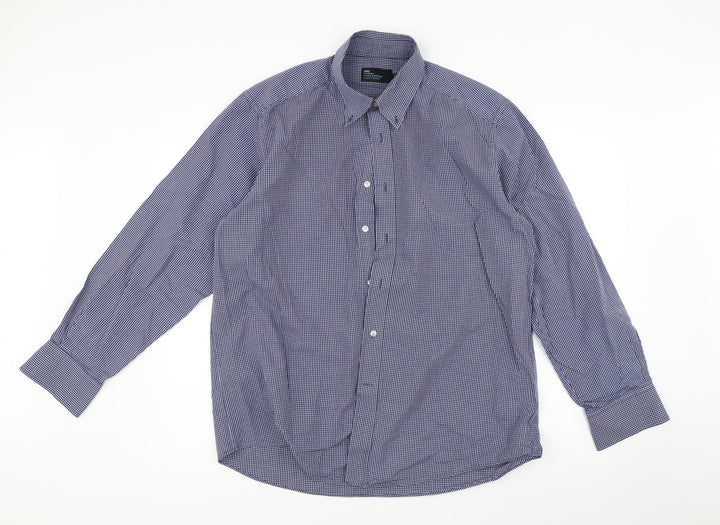 Marks and Spencer Mens Blue Button-Up Size 16