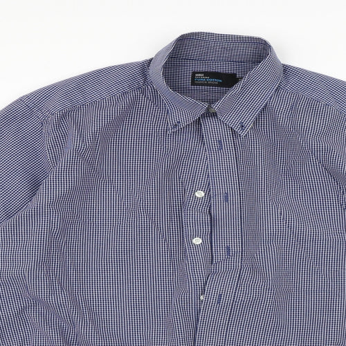 Marks and Spencer Mens Blue    Button-Up Size 16