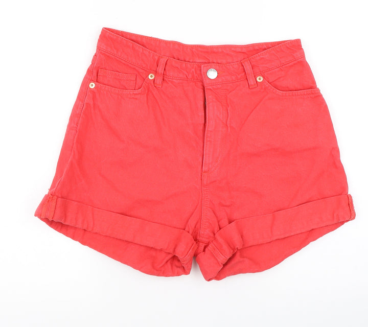 Monki Womens Red Mom Shorts Size 28