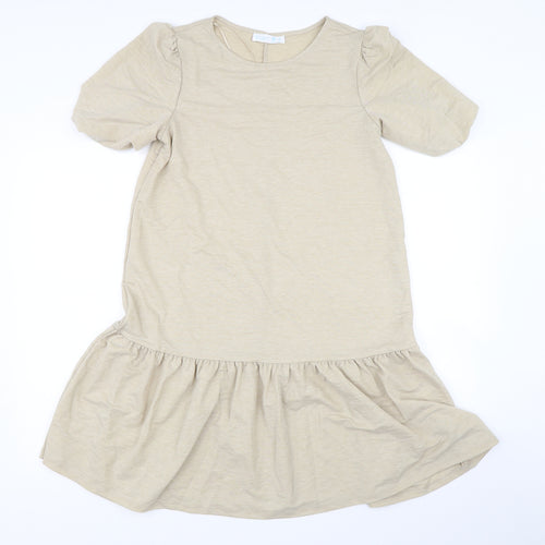 Primark Womens Beige Houndstooth  Slip Dress  Size 8