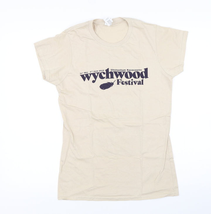 Gildan Womens Beige Basic T-Shirt Size M