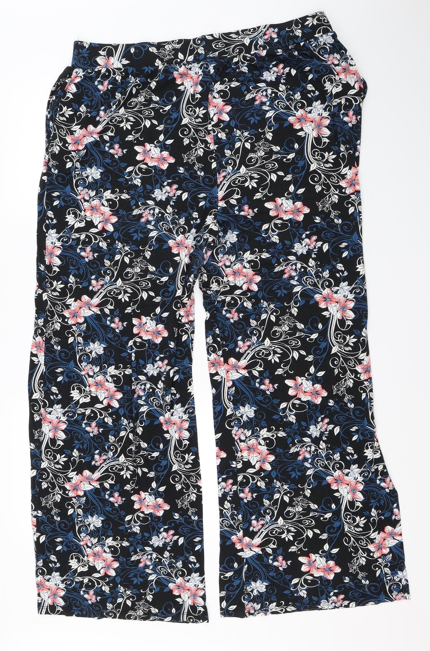 M&Co Womens Multicoloured Floral  Trousers  Size 18 L28 in
