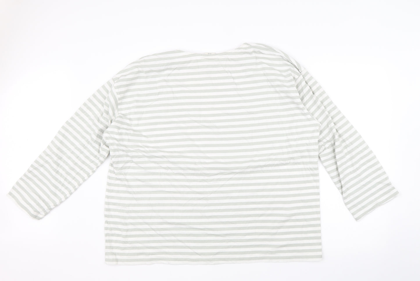 H&M Womens Grey Striped  Basic T-Shirt Size L